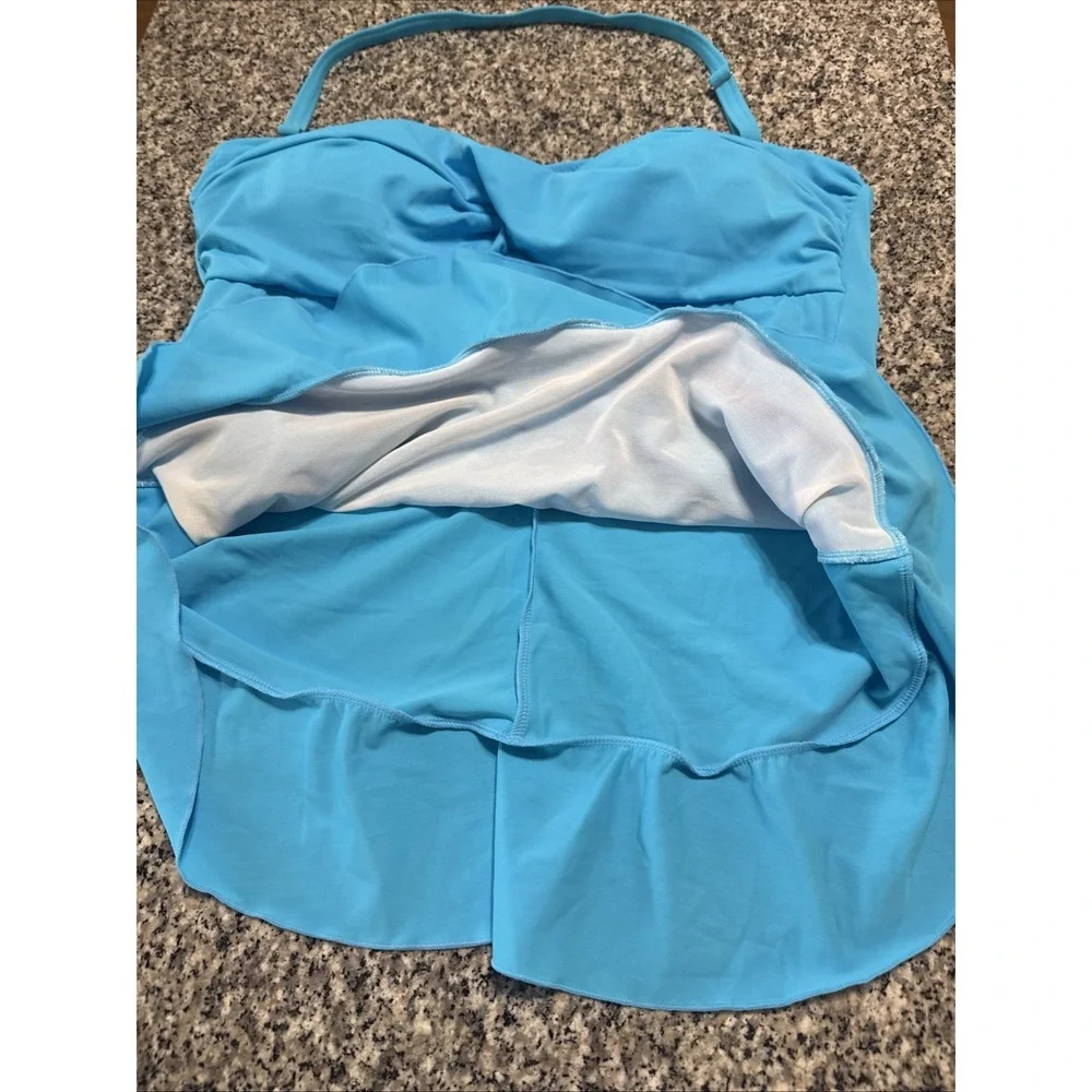 Always For Me Swim Suit‎ 2 Pc 18W  Curvy You Blue